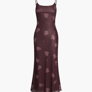 Floral Pattern Y2K Cami Midi Dress - Cute Aesthetic Dress for Effortless Style