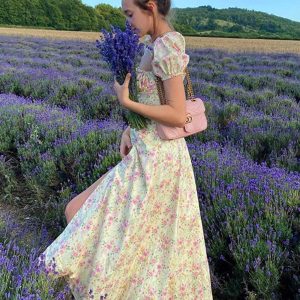 Floral Print Backless Corset Maxi Dress - Y2K Aesthetic Summer Vibes for Trendy Outfits