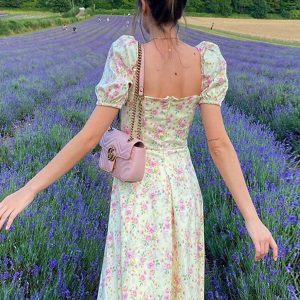 Floral Print Backless Corset Maxi Dress - Y2K Aesthetic Summer Vibes for Trendy Outfits