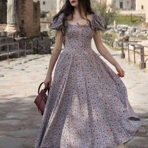 Floral Print Backless Corset Maxi Dress - Y2K Aesthetic Summer Vibes for Trendy Outfits