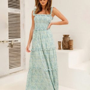 Floral Print Bust-Wrapped Dress - Fresh & Sweet Y2K Aesthetic for Effortless Style