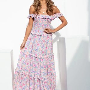 Floral Print Bust-Wrapped Dress - Fresh & Sweet Y2K Aesthetic for Effortless Style