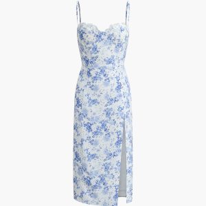 Floral Print Cami Midi Dress - Y2K Aesthetic Summer Style for Cute Outfits and Coquette Vibes