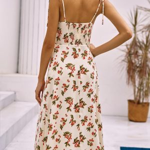 Floral Print Knotted Cami Dress - Y2K Aesthetic Cute Summer Outfit for Trendy Looks