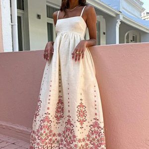 Floral Print Spaghetti Strap Maxi Dress - Y2K Aesthetic Summer Vibes for Effortless Style