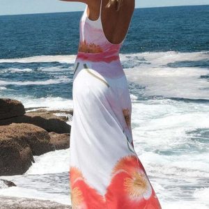 Floral Printed Backless Cami Dress - Y2K Aesthetic Summer Style for Cute Outfits