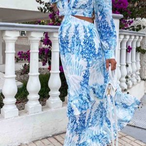 Floral Printed V Neck Cutout Maxi Dress - Y2K Aesthetic Boho Style for Effortless Elegance