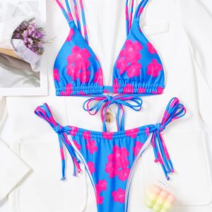 Floral Push-Up Micro Bikini Set 2024 - Sexy Brazilian Thong Swimwear for Beachwear Fun