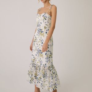 Floral Ruffle Cami Dress - Y2K Aesthetic Long Dress for Cute Summer Outfits