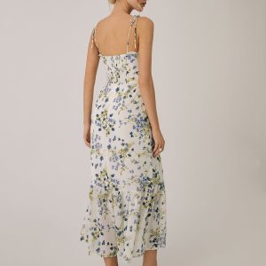 Floral Ruffle Cami Dress - Y2K Aesthetic Long Dress for Cute Summer Outfits