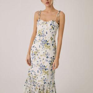 Floral Ruffle Cami Dress - Y2K Aesthetic Long Dress for Cute Summer Outfits