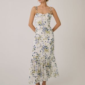 Floral Ruffle Cami Dress - Y2K Aesthetic Long Dress for Cute Summer Outfits