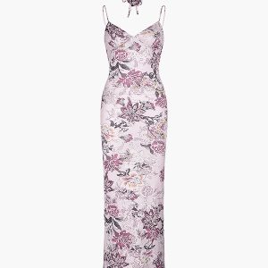 Floral V-Neck Cami Maxi Dress - Y2K Aesthetic Summer Style for Effortless Elegance