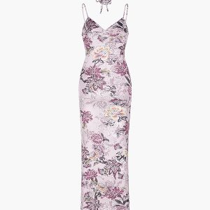 Floral V-Neck Cami Maxi Dress - Y2K Aesthetic Summer Style for Effortless Elegance