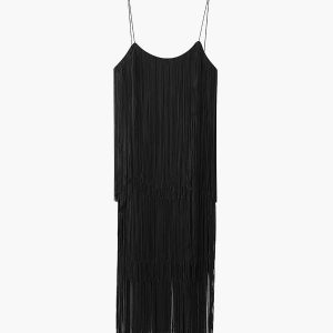 Florence Fringed Open Back Mini Dress - Y2K Aesthetic with Coquette Style Flair