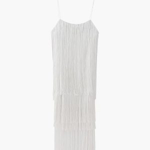 Florence Fringed Open Back Mini Dress - Y2K Aesthetic with Coquette Style Flair