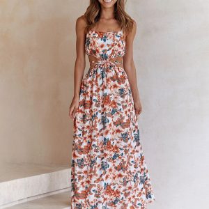 Fresh Printed Waist Tie Suspender Dress - Y2K Aesthetic Cute Dress for Stylish Looks