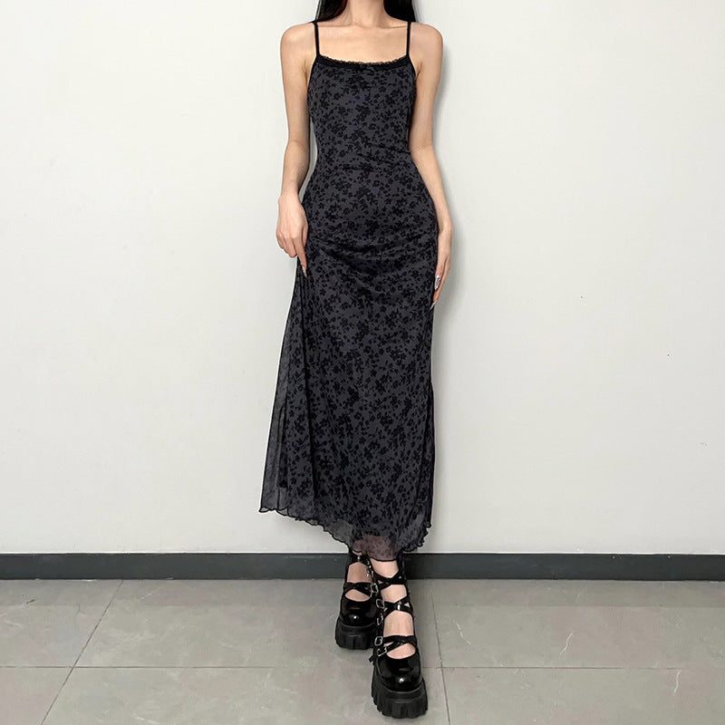 Generous Collar Y2K Aesthetic Slim Maxi Dress for Chic and Stylish Outfits