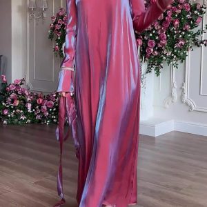 Glitter Glazed Satin Puff Sleeve Midi Dress - Y2K Aesthetic Party Dress for Chic Looks