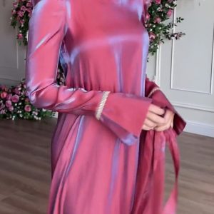 Glitter Glazed Satin Puff Sleeve Midi Dress - Y2K Aesthetic Party Dress for Chic Looks