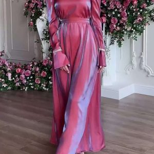 Glitter Glazed Satin Puff Sleeve Midi Dress - Y2K Aesthetic Party Dress for Chic Looks