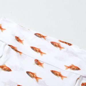 Goldfish Print Y2K Off Shoulder Mini Dress - Cute Aesthetic Summer Fashion