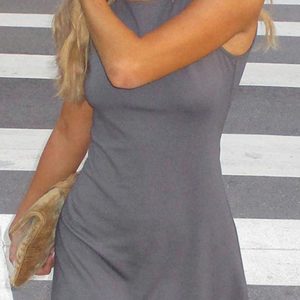 Grey Crew Neck Y2K Aesthetic Pack Hip Tank Dress for Trendy Casual Outfits