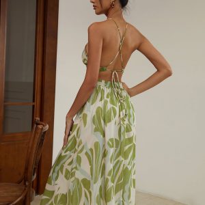 Halter Backless Cutout Long Dress - Y2K Aesthetic Maxi Dress for Chic Summer Vibes