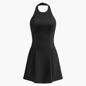 Halter Backless Mini Dress - Y2K Aesthetic Cute Dress for Stylish Outfits