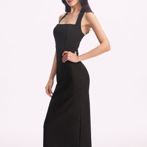 Halter Backless Split Dress - Y2K Aesthetic Fashion for Trendy Coquette Style