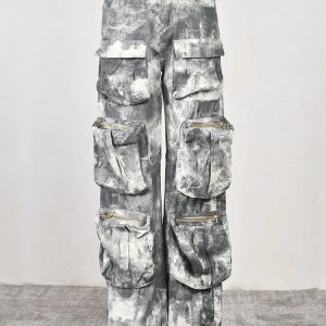 High Waist Camouflage Cargo Pants for Women - Loose Fit, Multiple Pockets, Street Style Trousers