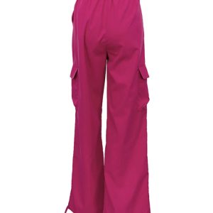 High Waist Casual Wide Leg Cargo Pants - Y2K Pink Harajuku Streetwear Trousers for Fall