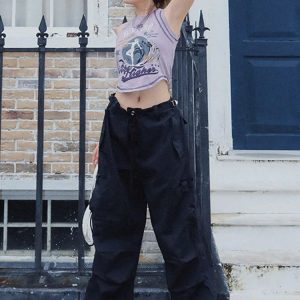 High Waist Loose Cargo Pants for Women - Y2K Streetwear Casual Sweatpants 2023 Summer