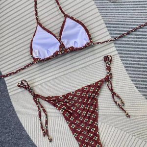 High Waist Push Up Bikini Set - Sexy Bandage Thong Swimwear for Women, Y2K Aesthetic Swimwear