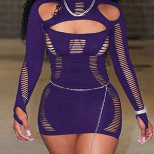 Hollow Cut Out Y2K Aesthetic Sexy Mini Dress for Trendy Coquette Style