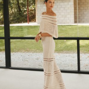 Hollow Out Off-Shoulder Maxi Dress with Shawl - Y2K Aesthetic Fashion Statement Dress