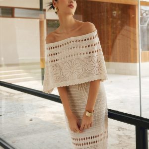 Hollow Out Off-Shoulder Maxi Dress with Shawl - Y2K Aesthetic Fashion Statement Dress