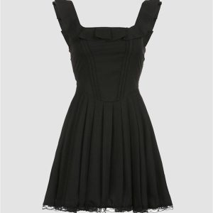 Ilanara Y2K Corset Flare Dress - Cute Coquette Aesthetic for Trendy Outfits