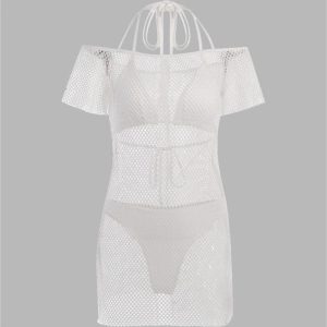 Insomnia Vision Y2K Eyelet Cover Up Dress - Chic Coquette Aesthetic for Effortless Style