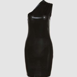 Ira Reflective One Shoulder Dress - Y2K Aesthetic Party Dress for Trendy Nights Out