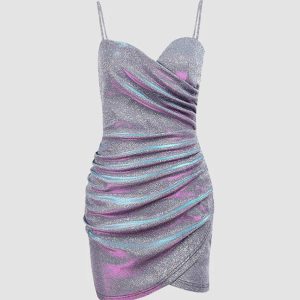 Iridescent Y2K Cami Dress - Trendy Coquette Aesthetic for Stylish Outfits