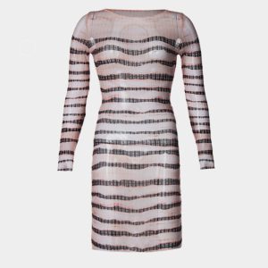 Irregular Striped Printed Bodycon Dress - Y2K Aesthetic Fashion for Trendy Outfits