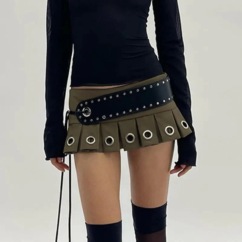 Jacee Y2K Mini Skirt: Trendy Cargo Style for Coquette and Grunge Aesthetic Lovers