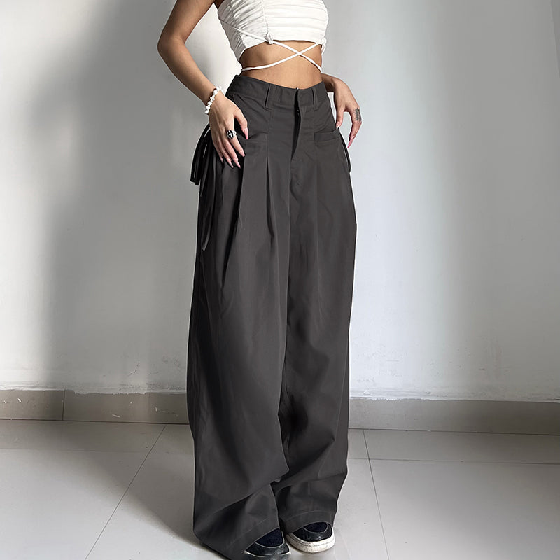 Jessa Y2K Wide Leg Baggy Pants - Trendy Grunge Aesthetic for Effortless Style