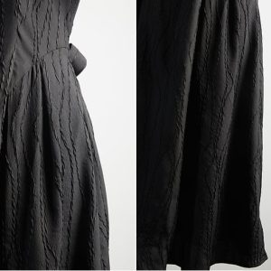 Jet Black Braid Pattern Jacquard Dress - Y2K Aesthetic Chic for Stylish Outfits