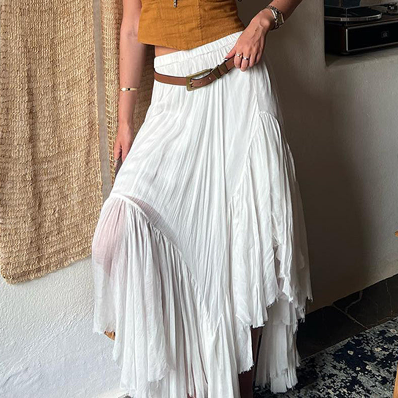 Jocelin Y2K Bohemian Midi Skirt - Vintage Aesthetic with a Touch of Coquette Style