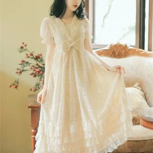 Kawaii Princess Dress with Bow and Lace - Romantic Retro Summer Dress in French Palace Style