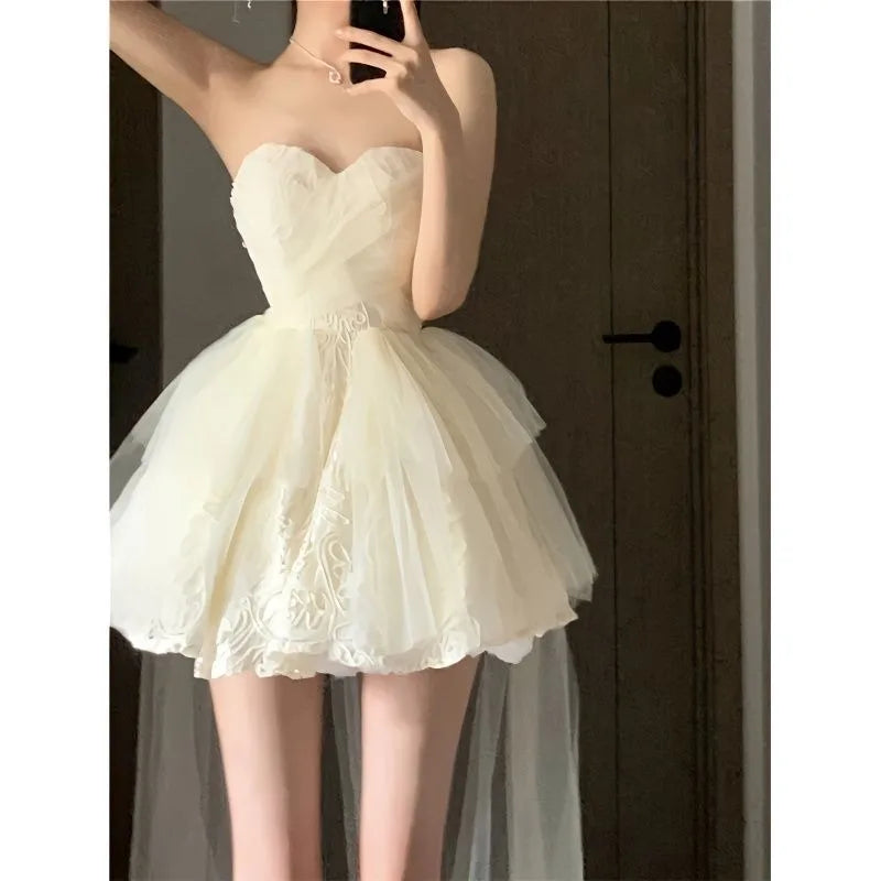 Kawaii Vintage Princess Dress - Elegant Backless Spring Summer 2024 Y2K Fashion for Women