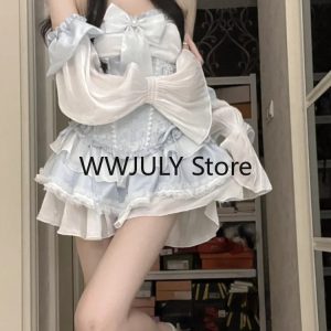 Kawaii Y2K Mini Skirt & Slim Vest Dress Set - Cute Party Outfit for Women 2024 Autumn