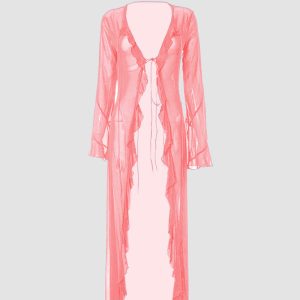 Kindershall Y2K Tie Flow Dress - Cute Coquette Aesthetic for Effortless Style